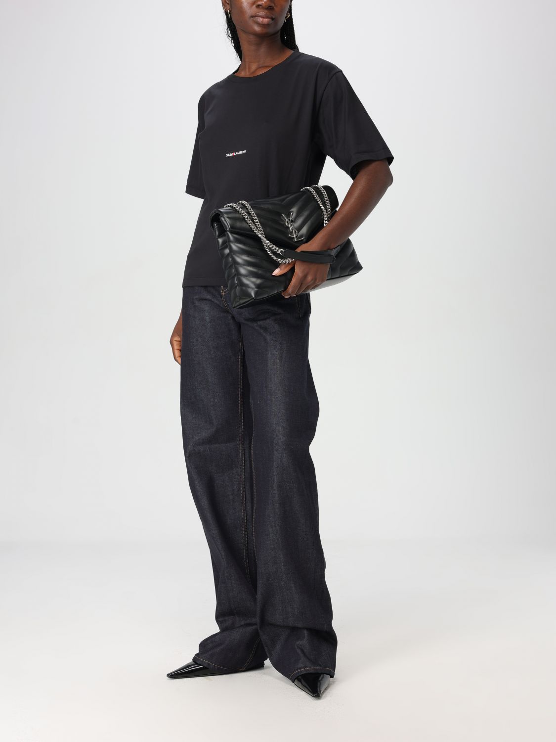 Giglio Borsa LouLou Saint Laurent In Pelle Trapuntata