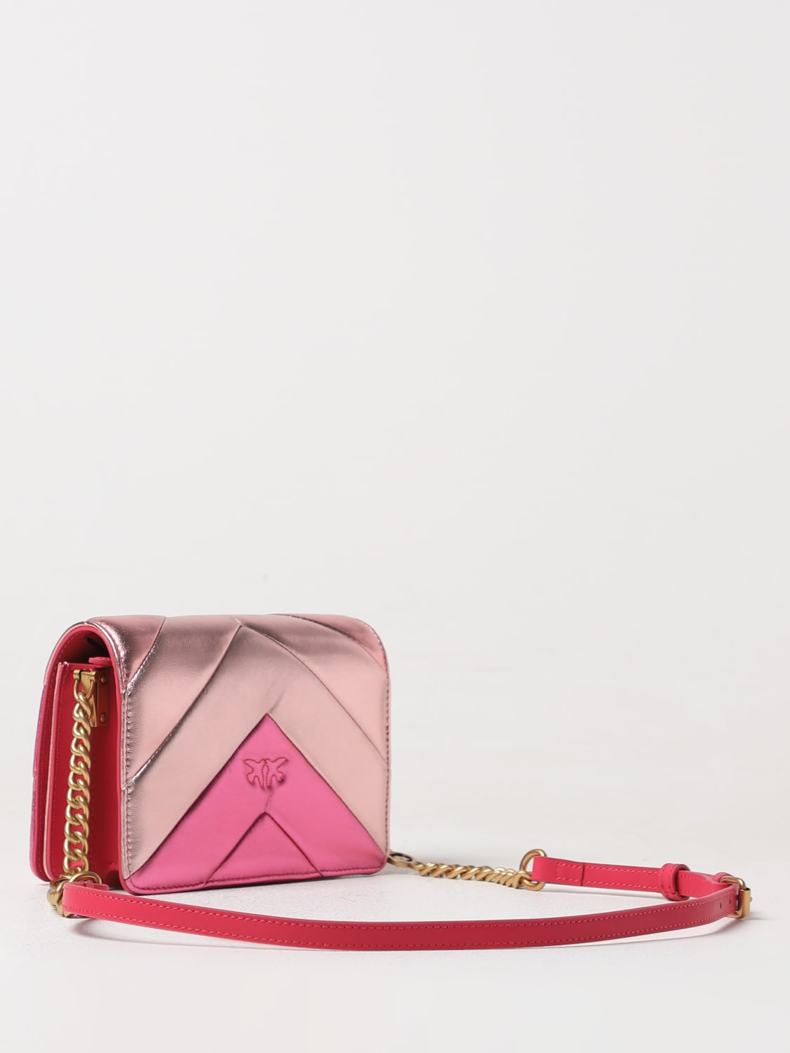 Giglio Borsa Love Click Mini Pinko In Nappa Laminata Matelassè