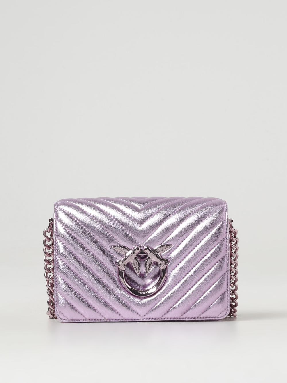Giglio Borsa Love Click Pinko in nappa matelassé laminata