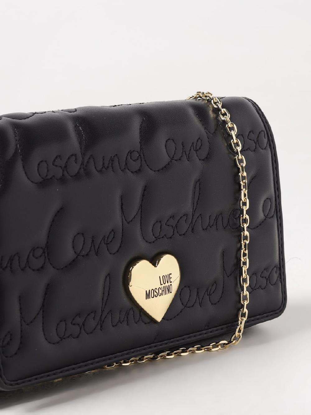 Giglio Borsa Love Moschino In Pelle Sintetica Con Logo Ricamato All Over