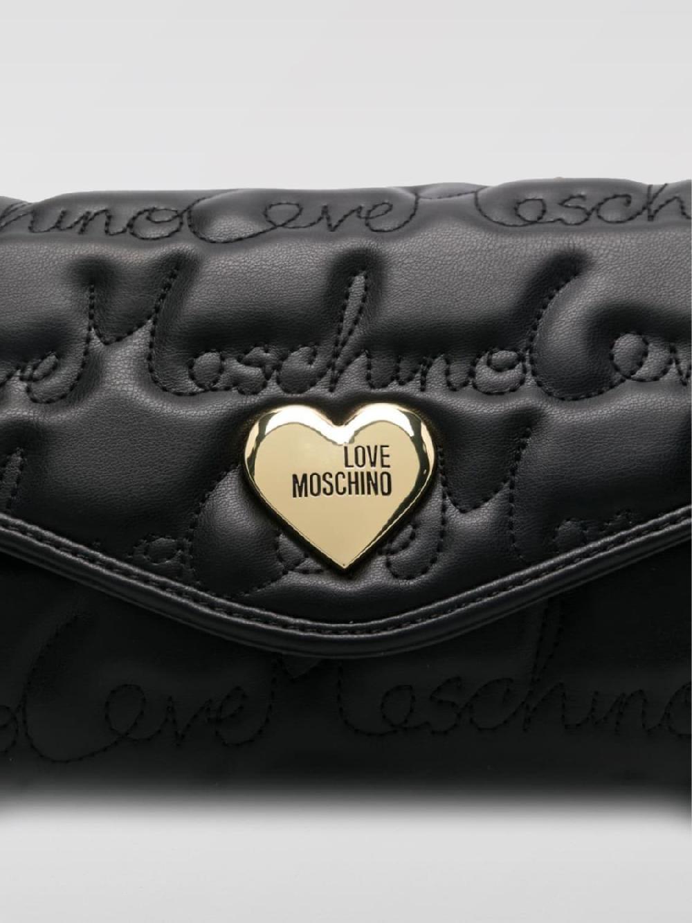 Giglio Borsa Love Moschino In Pelle Sintetica Con Logo Ricamato All Over