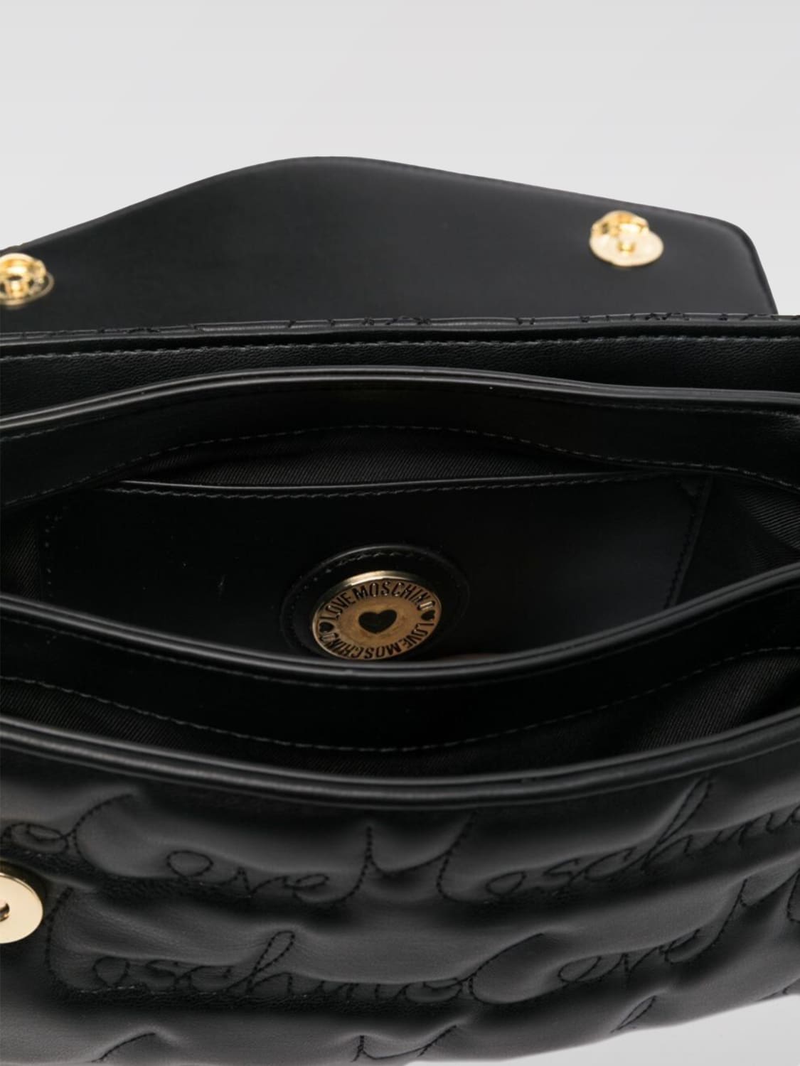 Giglio Borsa Love Moschino In Pelle Sintetica Con Logo Ricamato All Over