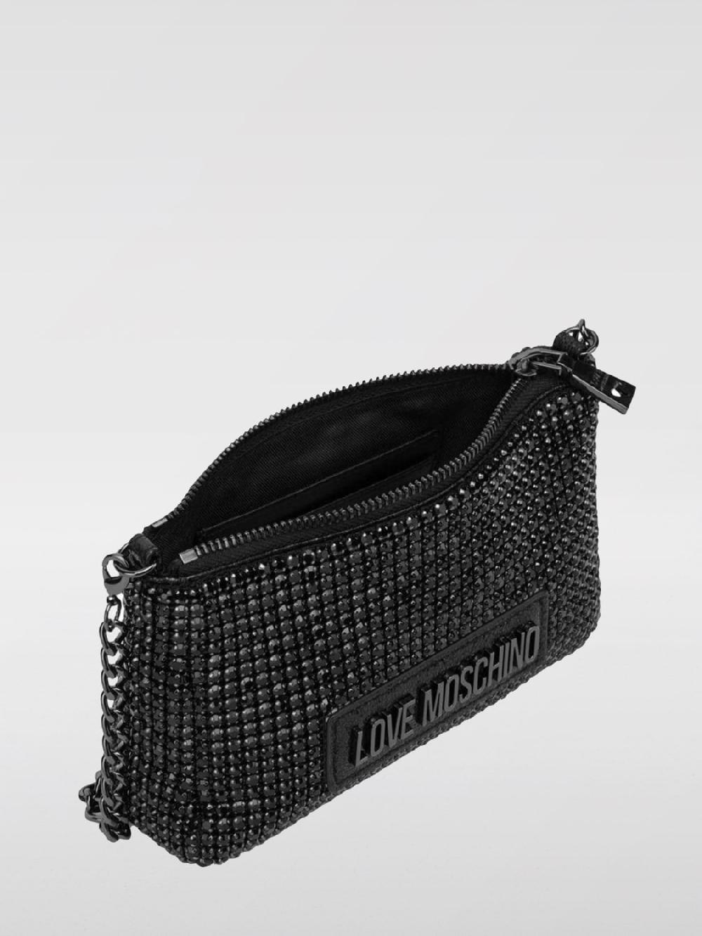 Giglio Borsa Love Moschino In Tessuto Con Strass All Over