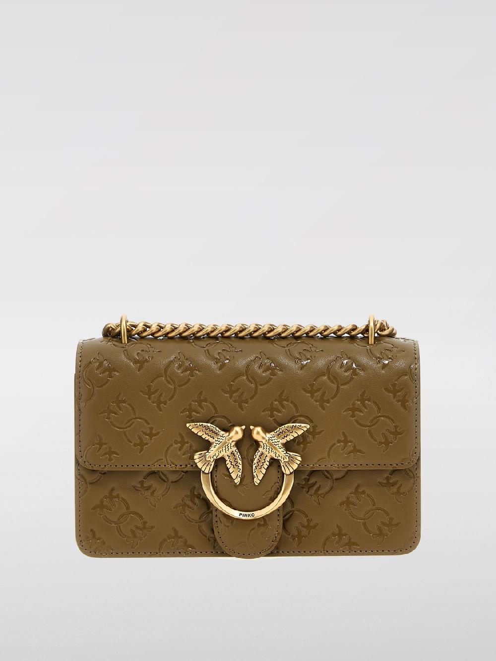 Giglio Borsa Love One Pinko in pelle con logo all over