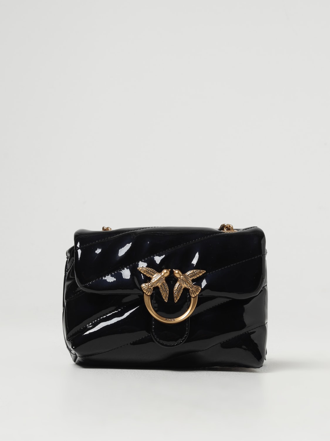 Giglio Borsa Love Puff Baby Pinko in vernice trapuntata