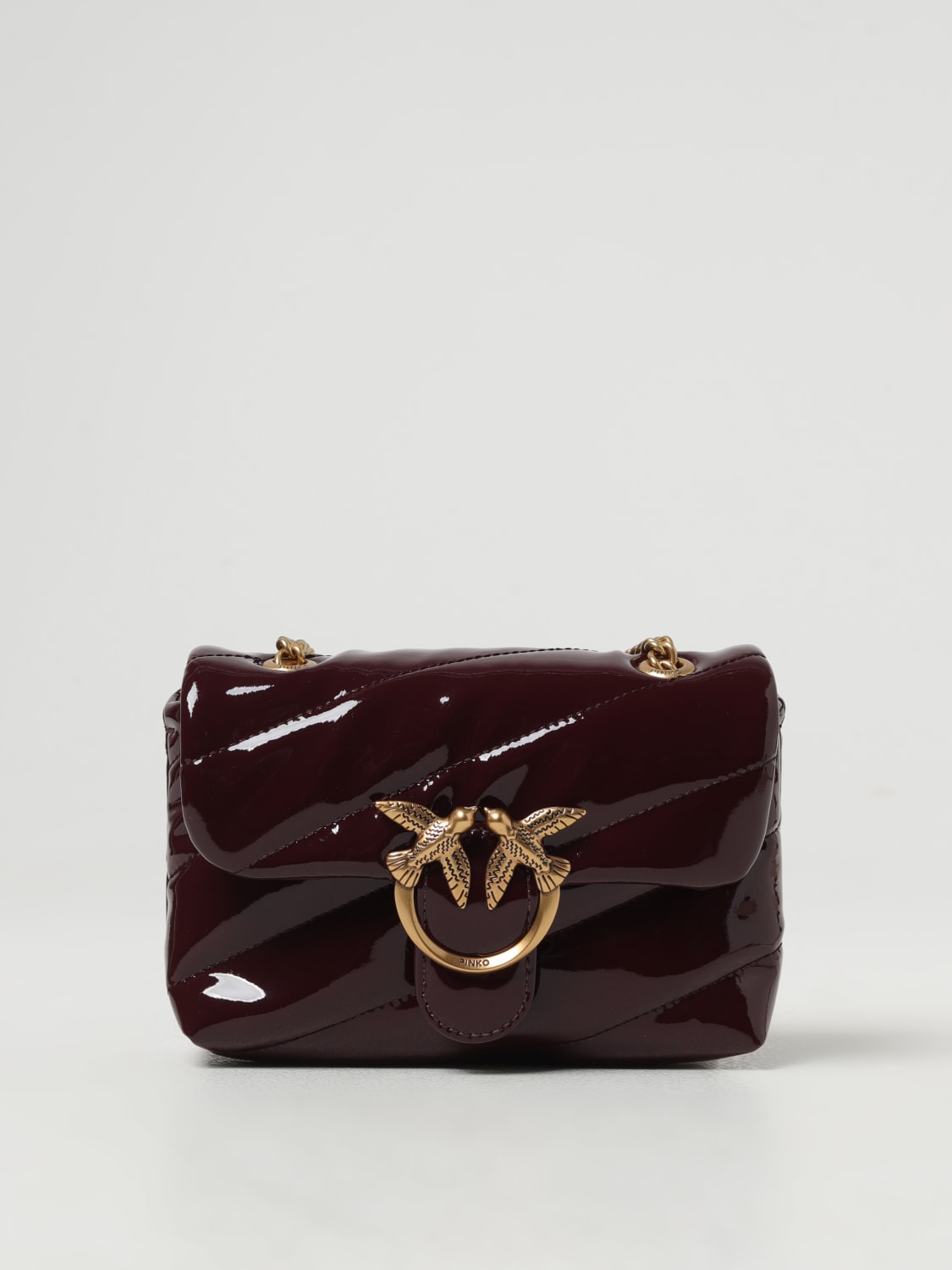 Giglio Borsa Love Puff Baby Pinko in vernice trapuntata