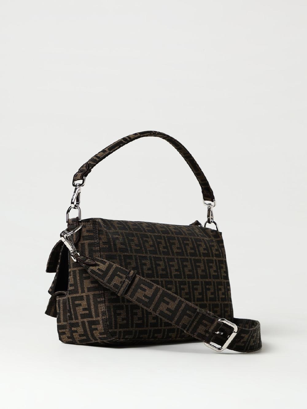 Giglio Borsa Maxi Multipocket Baguette FF Fendi In Tessuto Jacquard