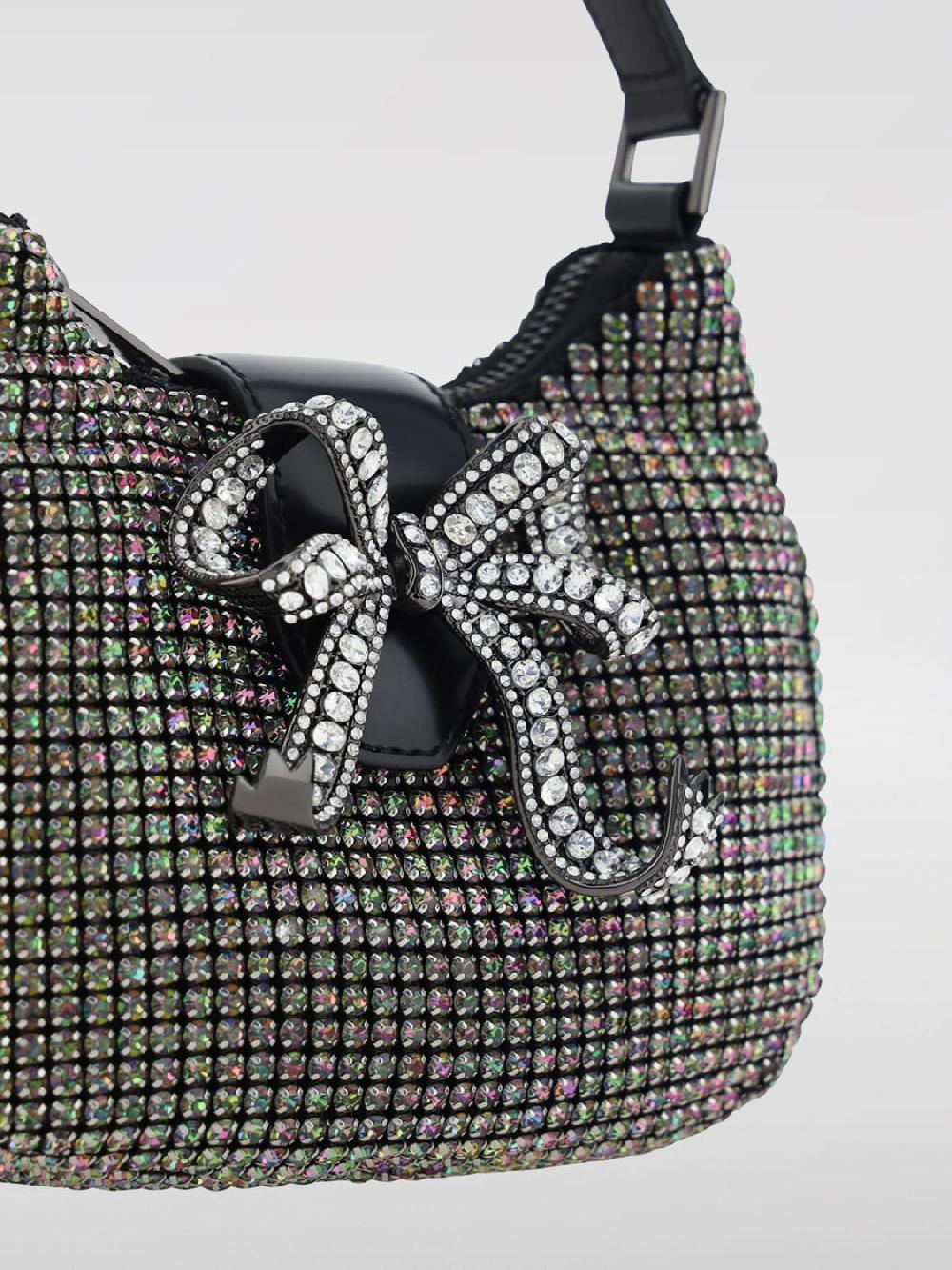 Giglio Borsa Micro Crescent Self-Portrait In Pelle Con Strass All Over