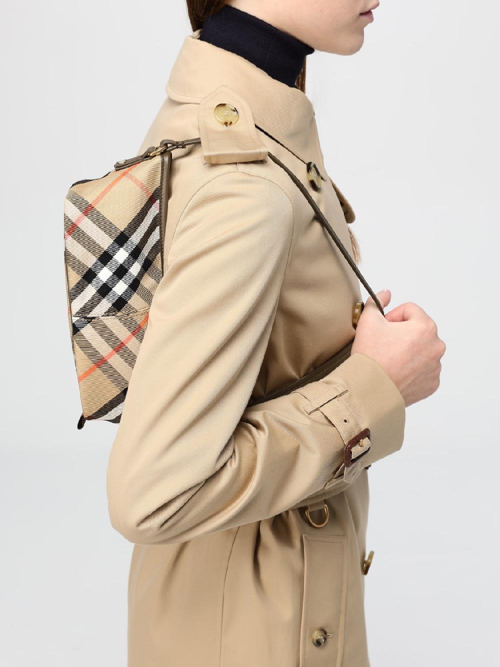 Giglio Borsa Mini Check Burberry In In Twill E Pelle
