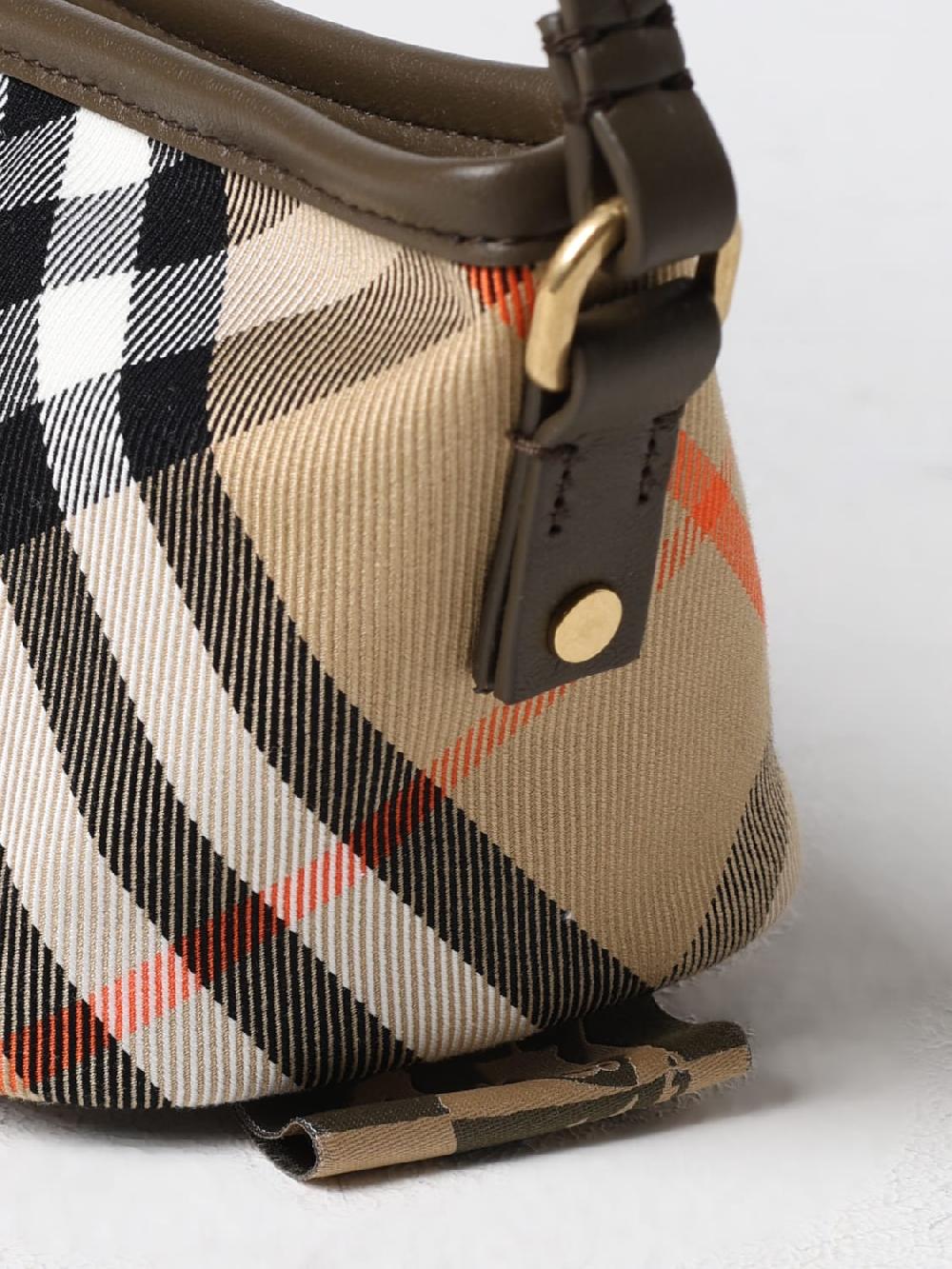 Giglio Borsa Mini Check Burberry In In Twill E Pelle
