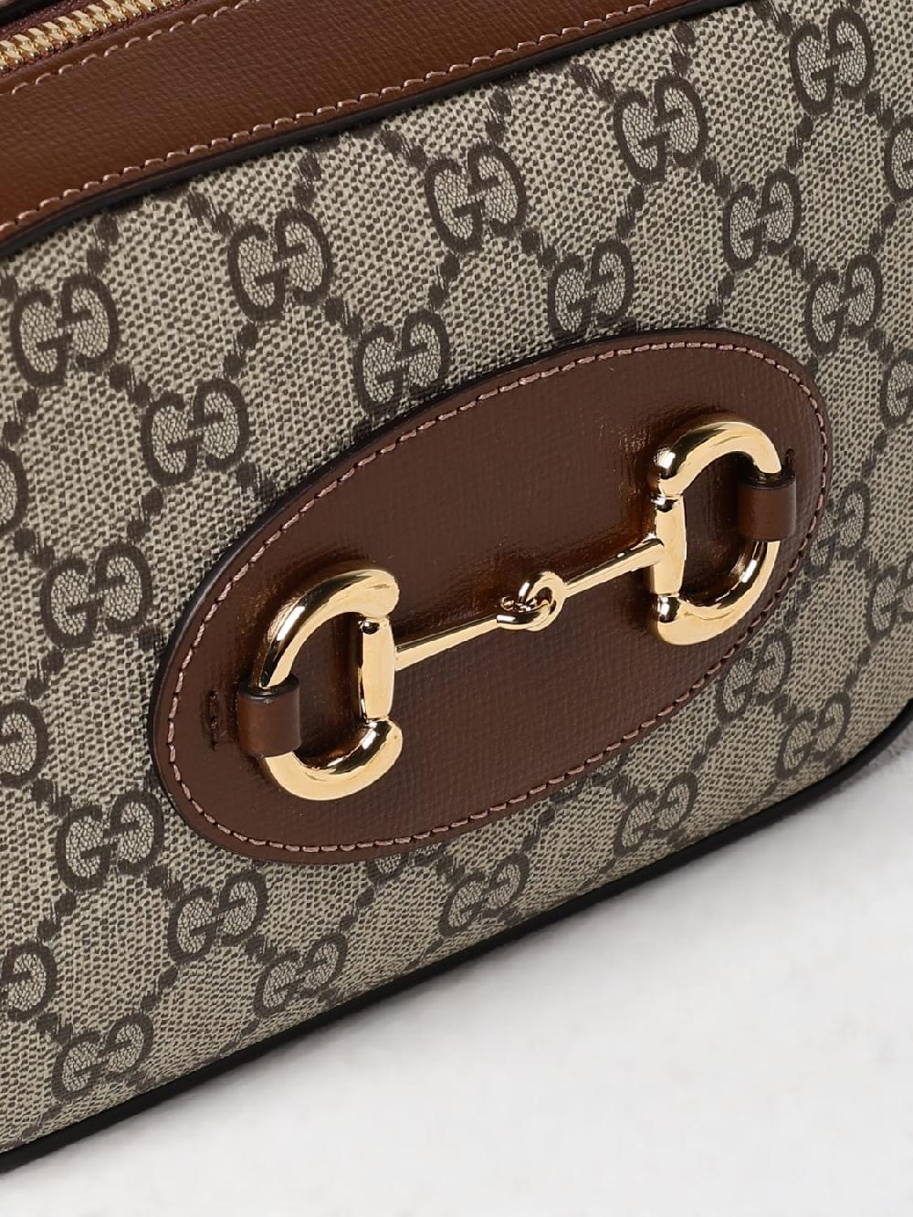 Giglio Borsa Mini Horsebit 1955 Gucci In Tessuto GG Supreme E Pelle