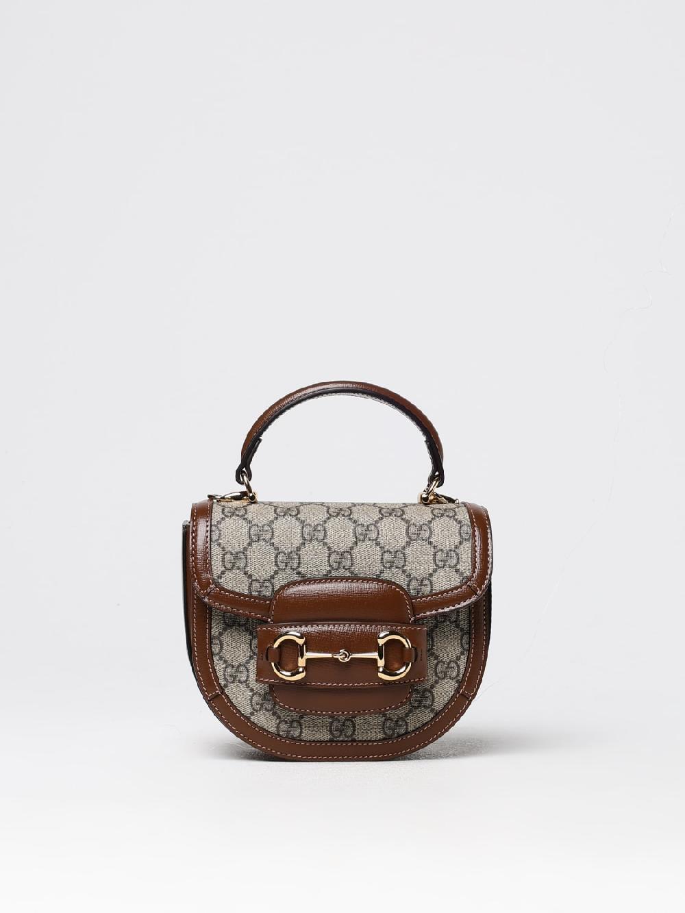 Giglio Borsa mini Horsebit 1955 Gucci in tessuto GG Supreme e pelle