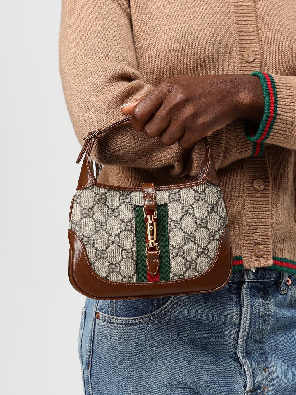 Giglio Borsa Mini Jackie 1961 Gucci In Tessuto GG Supreme E Pelle