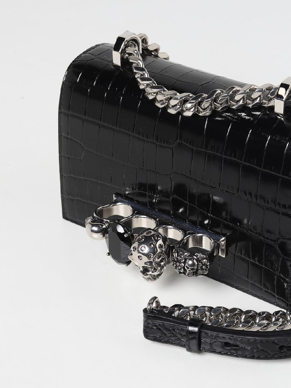 Giglio Borsa Mini Jewelled Alexander McQueen In Pelle Stampa Cocco
