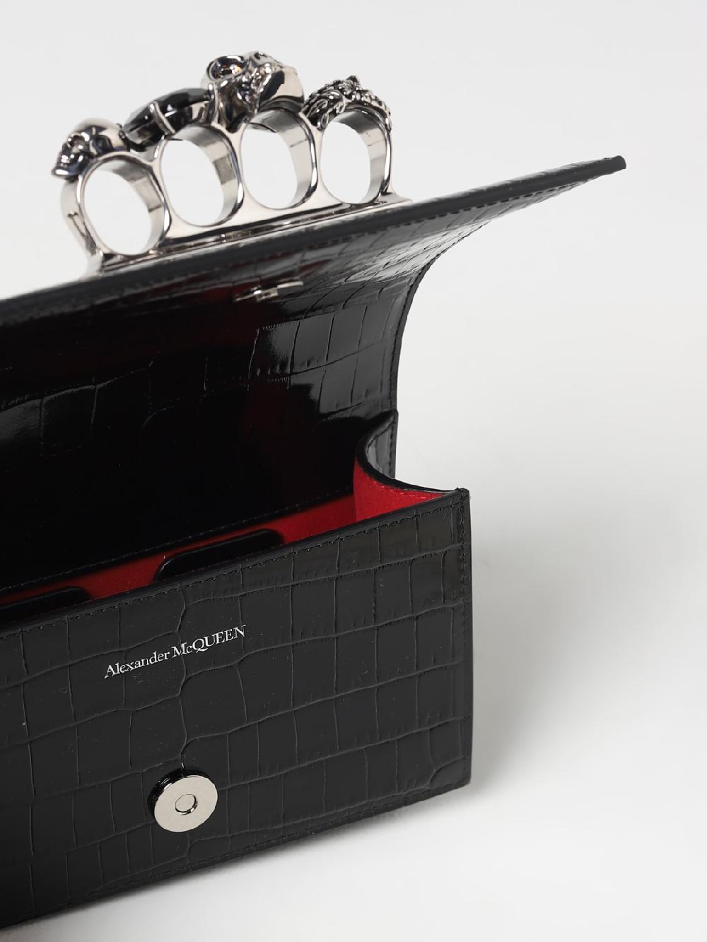Giglio Borsa Mini Jewelled Alexander McQueen In Pelle Stampa Cocco