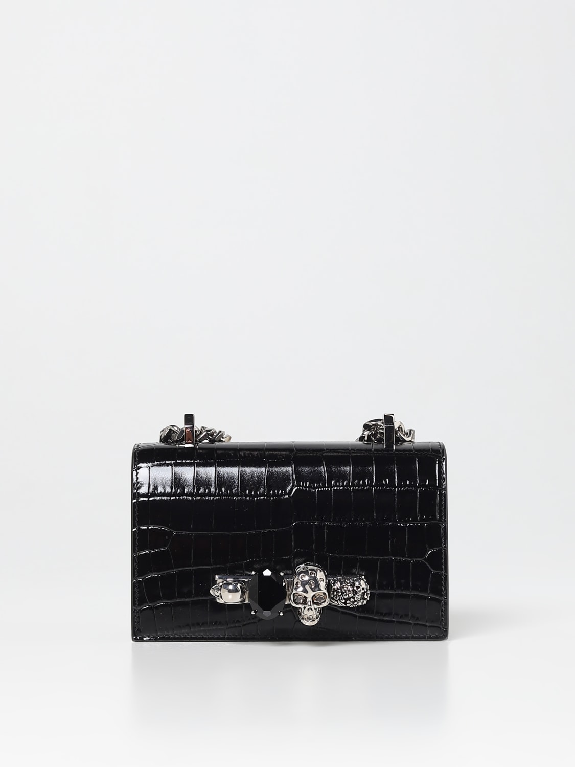 Giglio Borsa Mini Jewelled Alexander McQueen in pelle stampa cocco