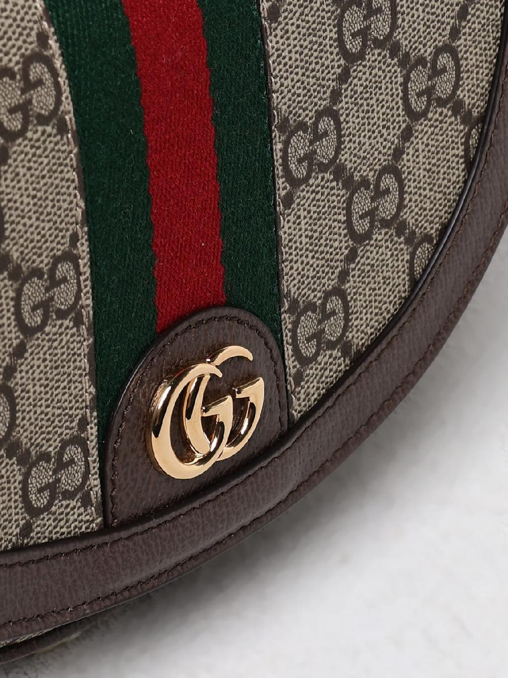 Giglio Borsa Mini Ophidia Gucci In Tessuto GG Supreme E Pelle A Grana
