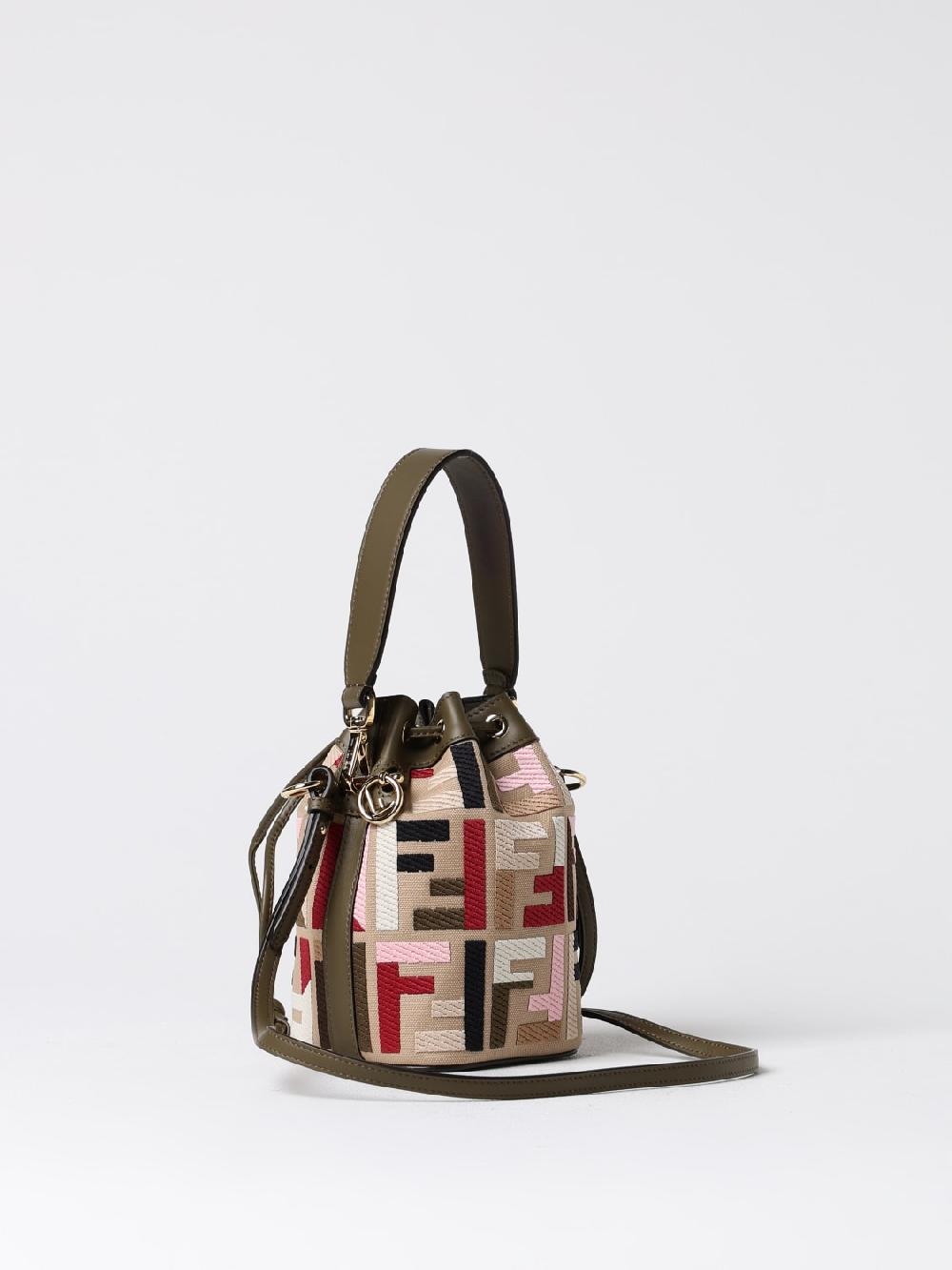 Giglio Borsa Mon Tresor Fendi In Canvas Con Monogram FF Ricamato