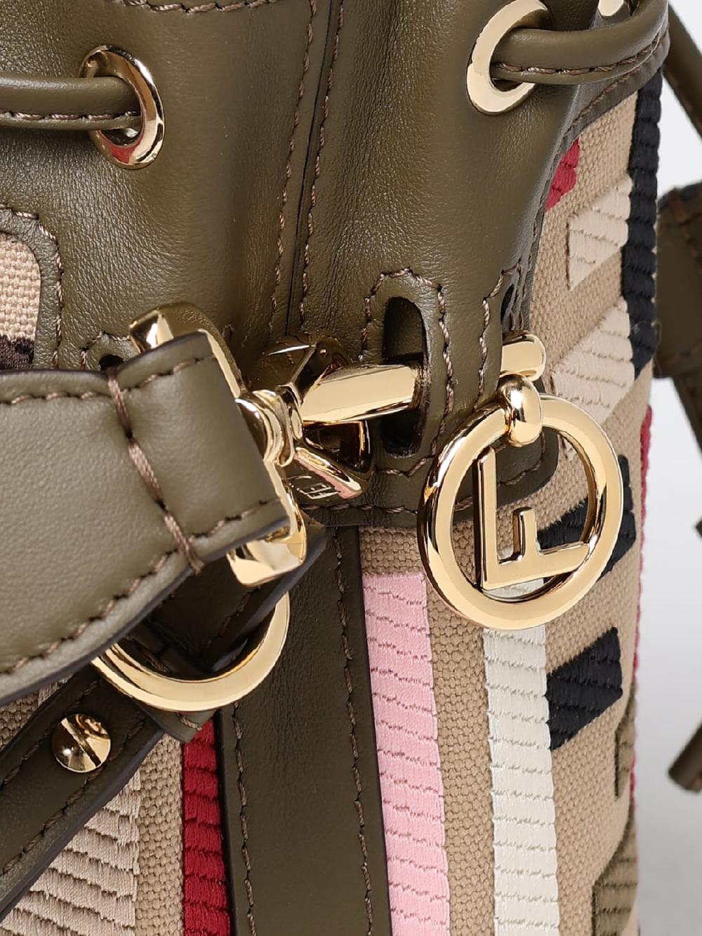 Giglio Borsa Mon Tresor Fendi In Canvas Con Monogram FF Ricamato