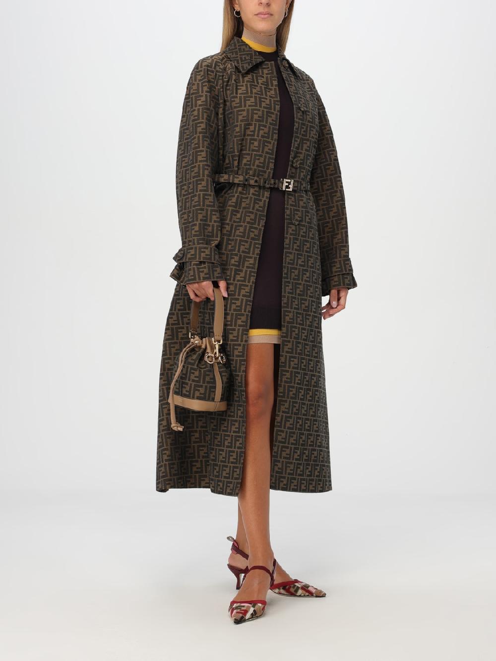 Giglio Borsa Mon Tresor Fendi In Tessuto FF Jacquard E Pelle