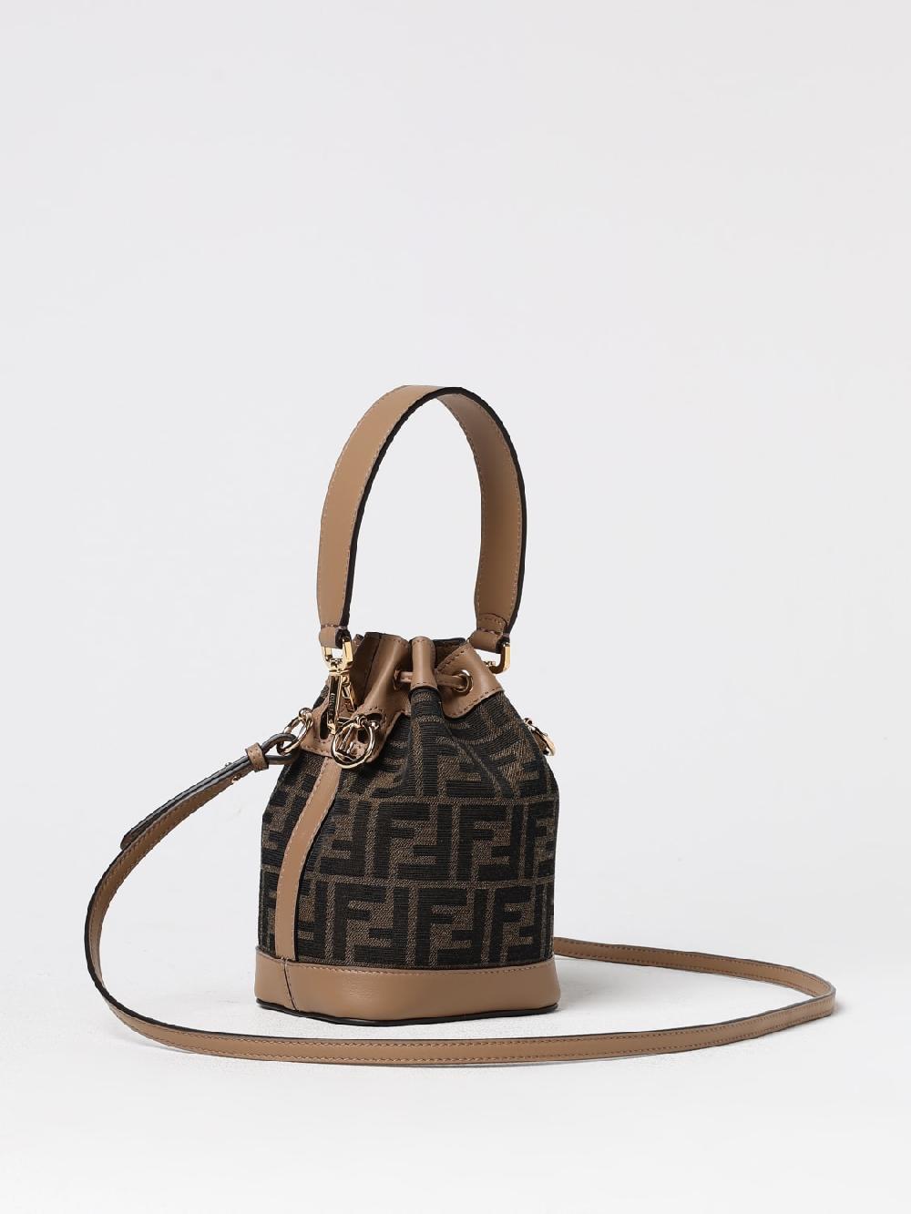 Giglio Borsa Mon Tresor Fendi In Tessuto FF Jacquard E Pelle