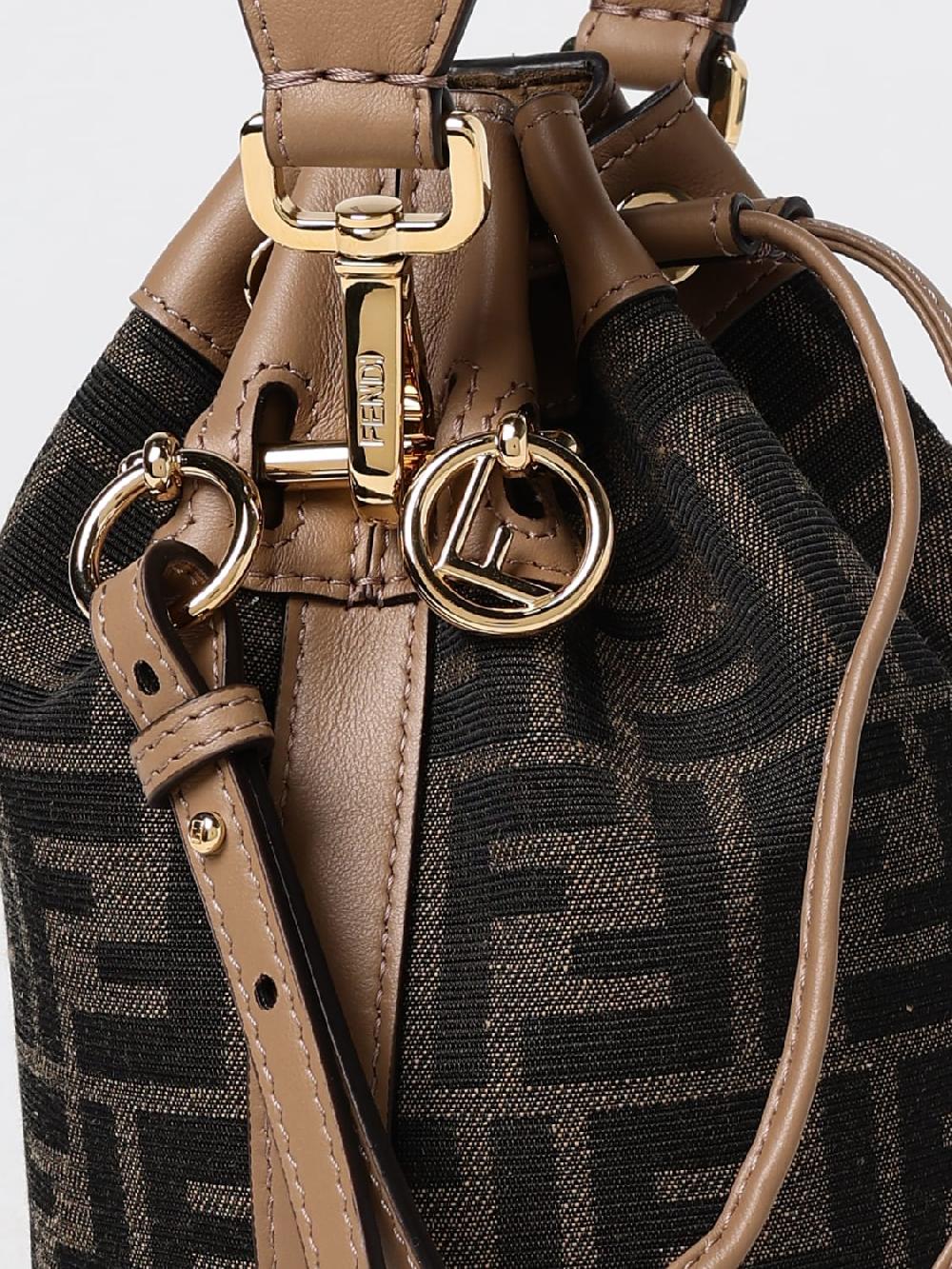 Giglio Borsa Mon Tresor Fendi In Tessuto FF Jacquard E Pelle