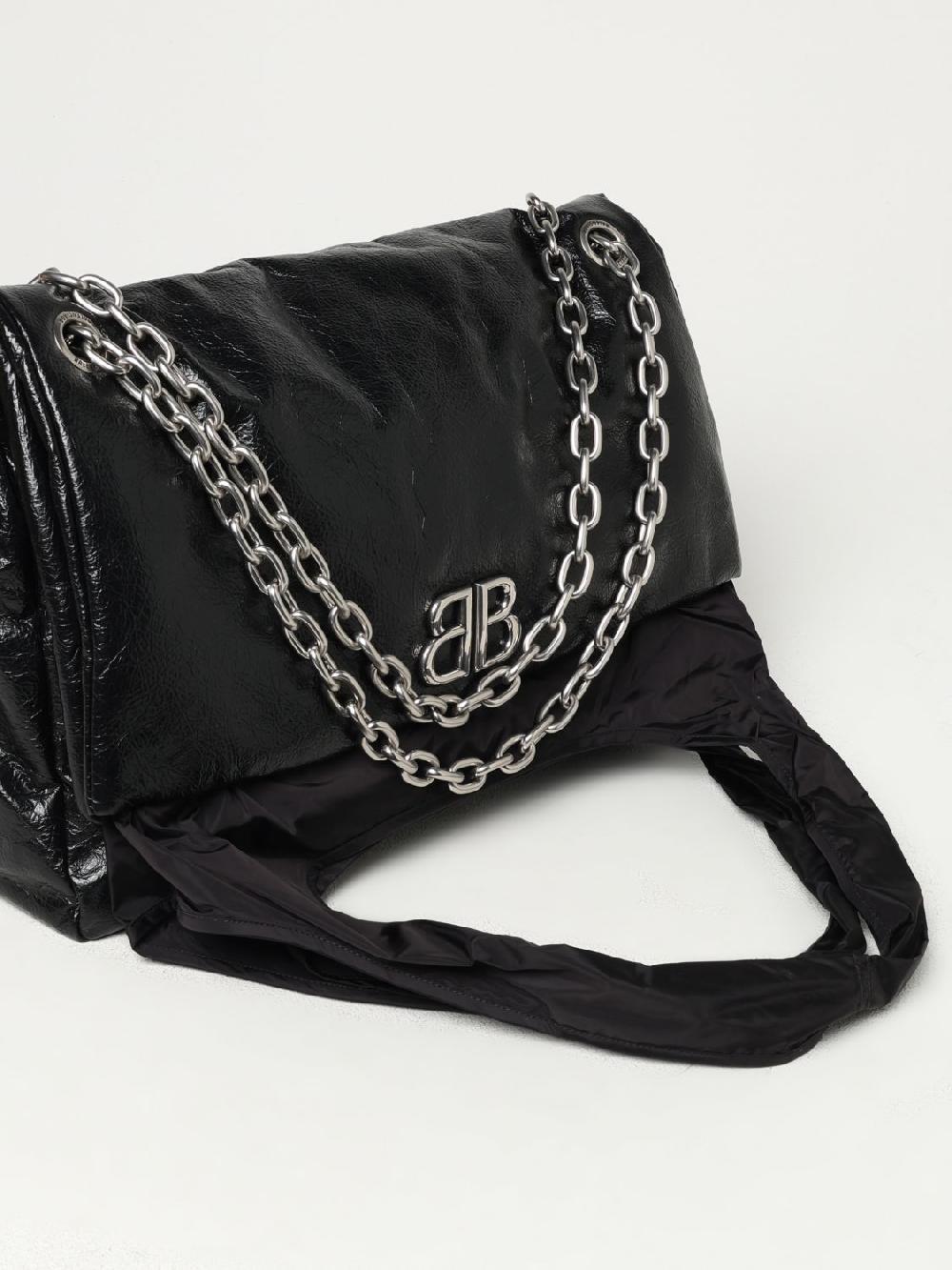 Giglio Borsa Monaco Balenciaga In Pelle Arena E Nylon