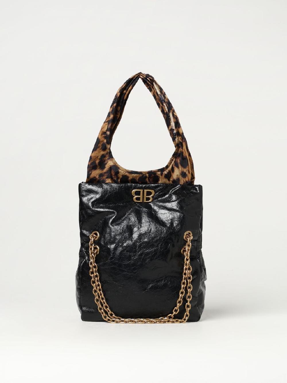 Giglio Borsa Monaco Balenciaga in pelle Arena e nylon animalier