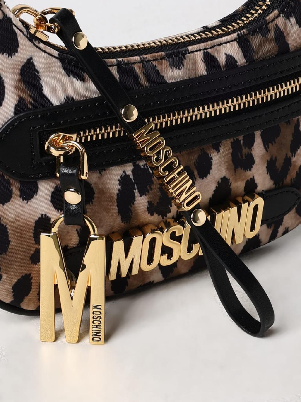 Giglio Borsa Moschino Couture In Nylon Stampa Animalier