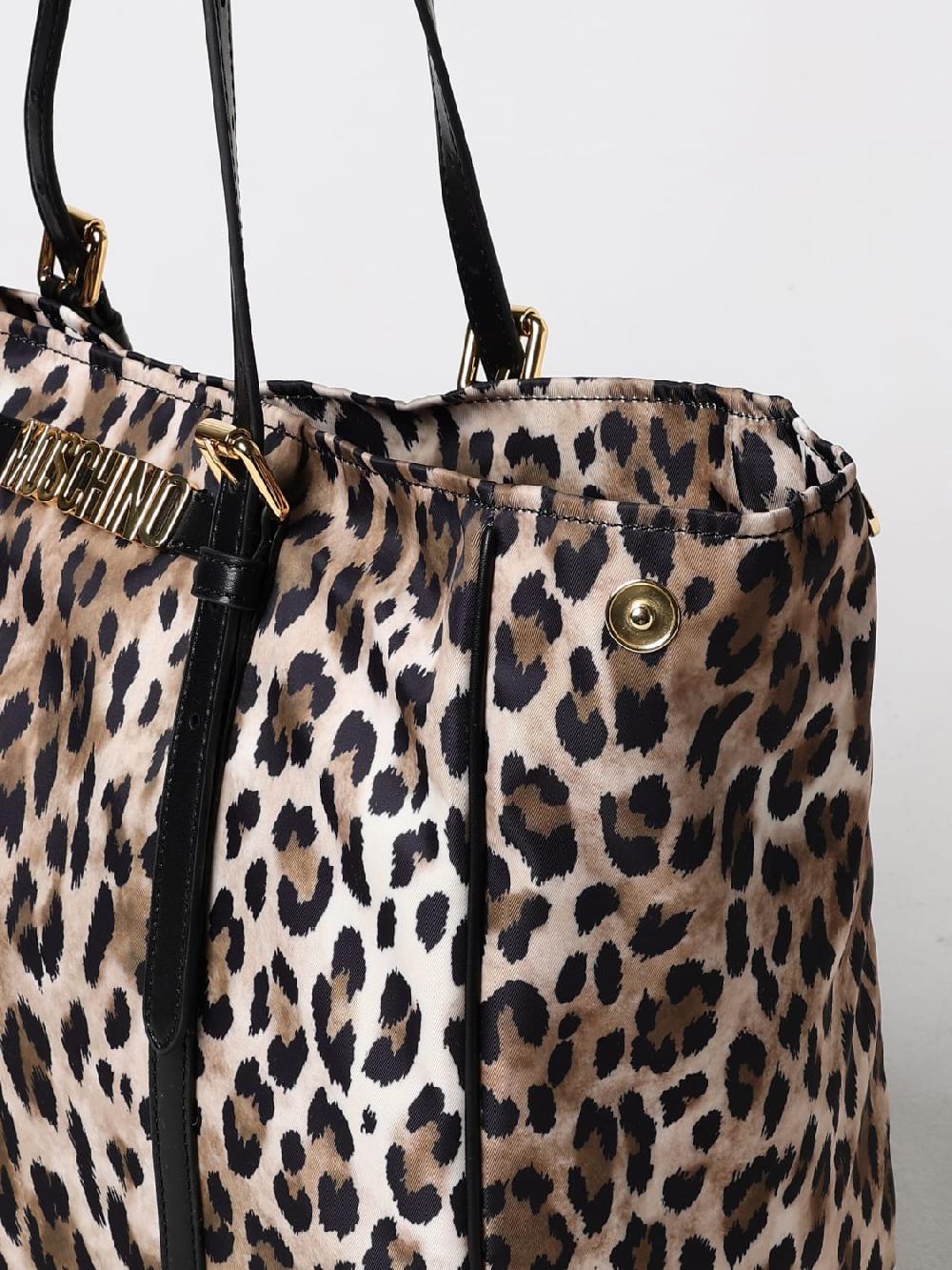 Giglio Borsa Moschino Couture In Nylon Stampa Animalier