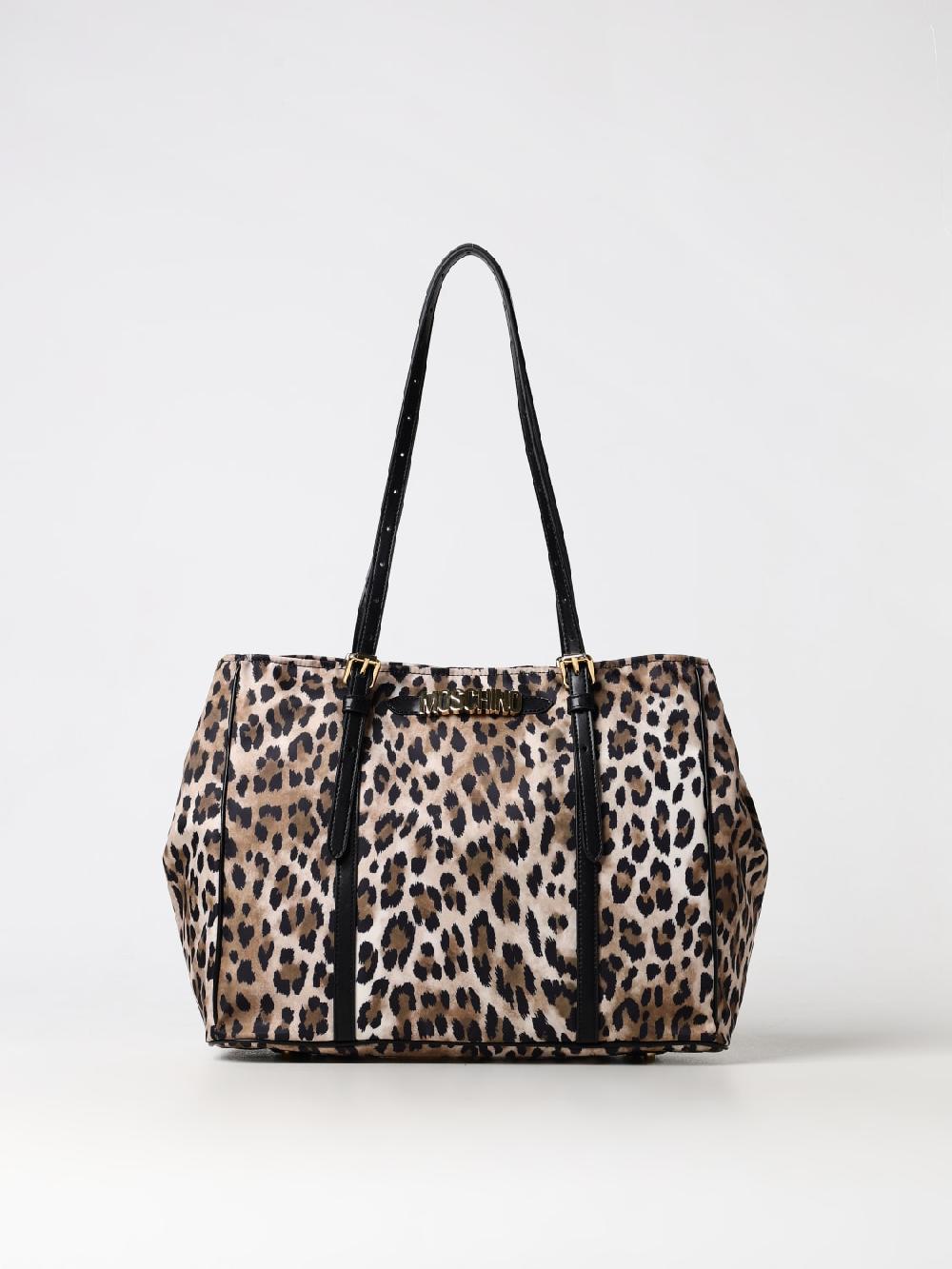 Giglio Borsa Moschino Couture in nylon stampa animalier