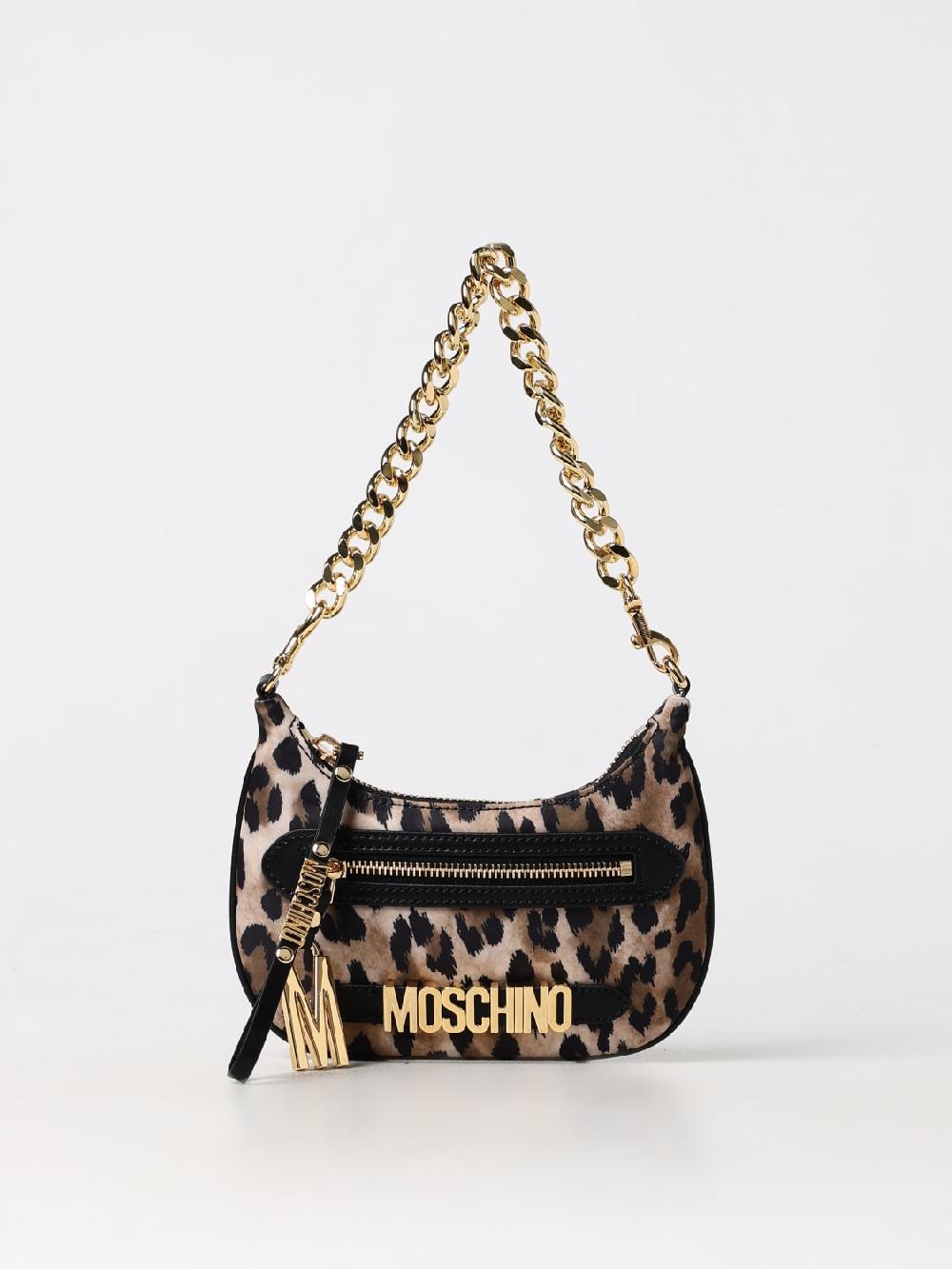 Giglio Borsa Moschino Couture in nylon stampa animalier