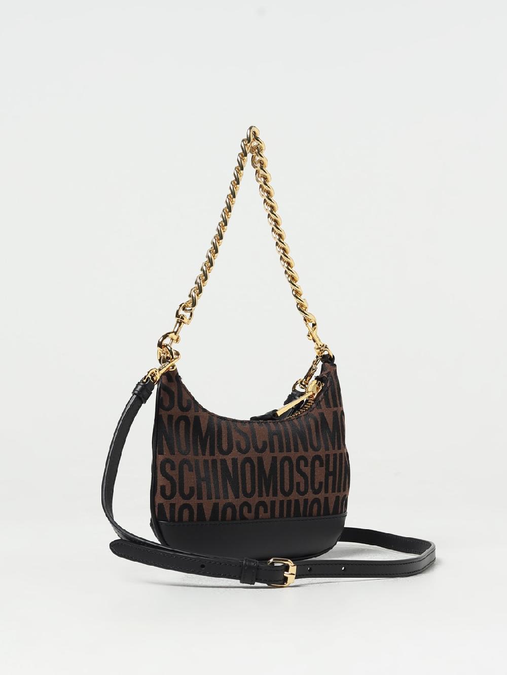 Giglio Borsa Moschino Couture In Tessuto Jacquard E Pelle