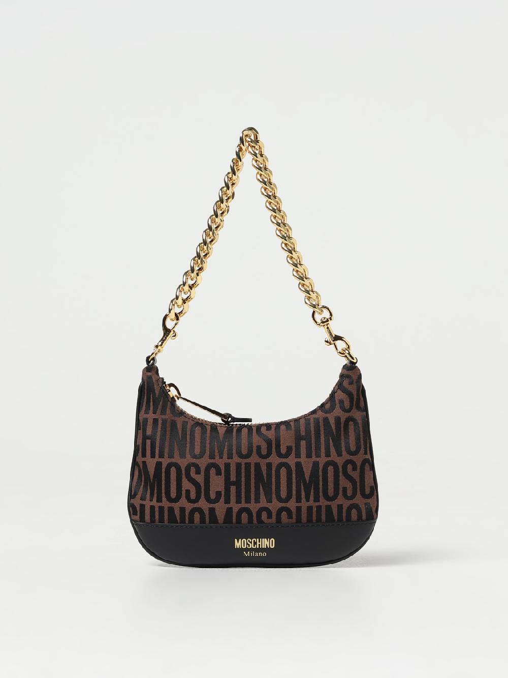 Giglio Borsa Moschino Couture in tessuto jacquard e pelle