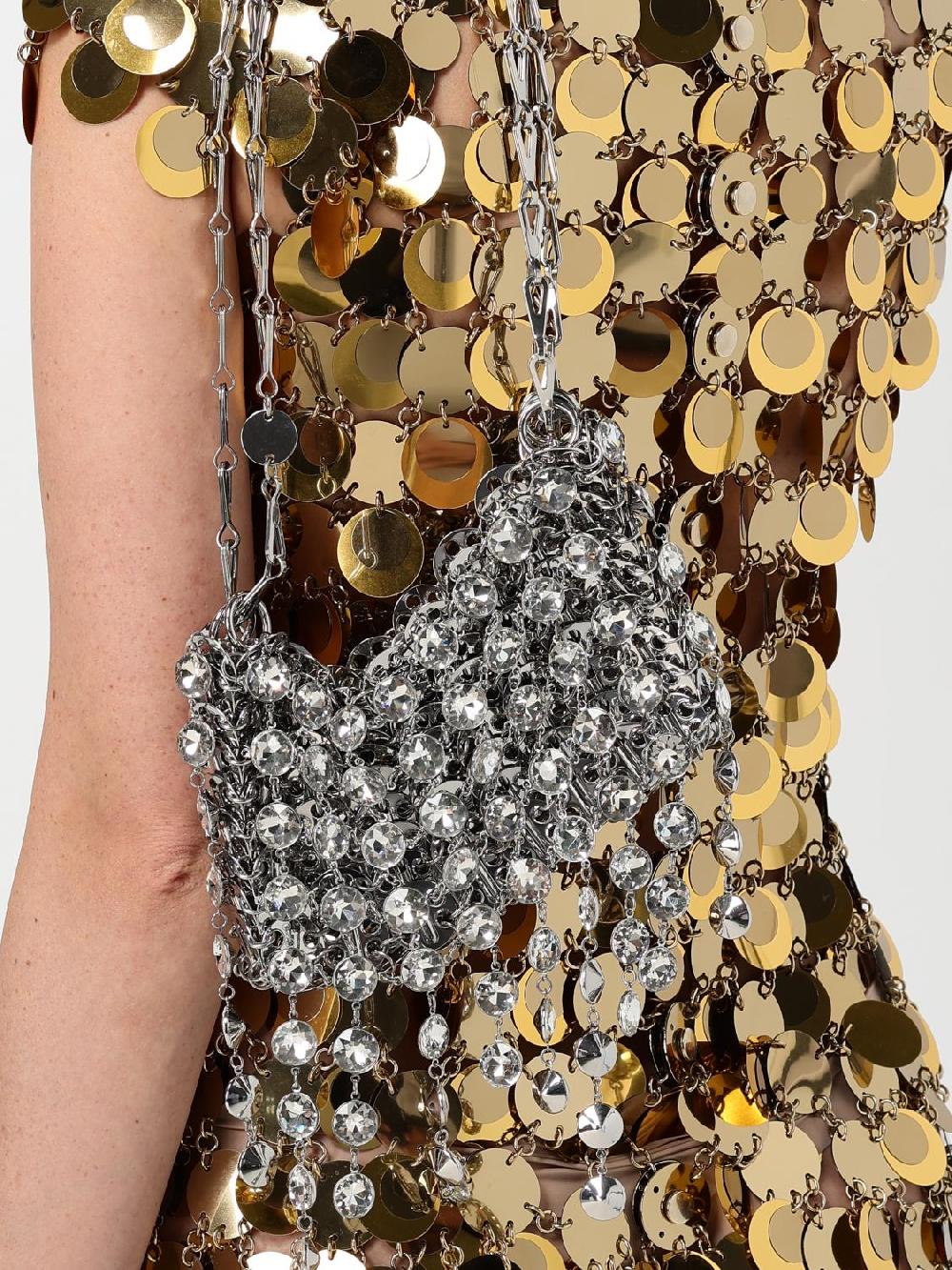 Giglio Borsa Nano 1969 Rabanne In Maglia Metallica Con Strass Pendenti