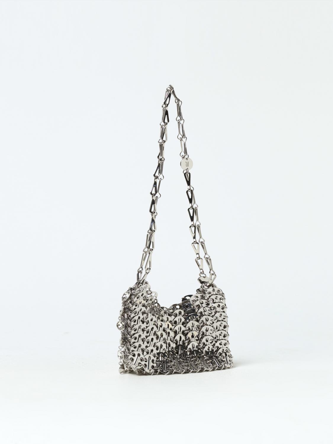Giglio Borsa Nano 1969 Rabanne In Maglia Metallica Con Strass Pendenti