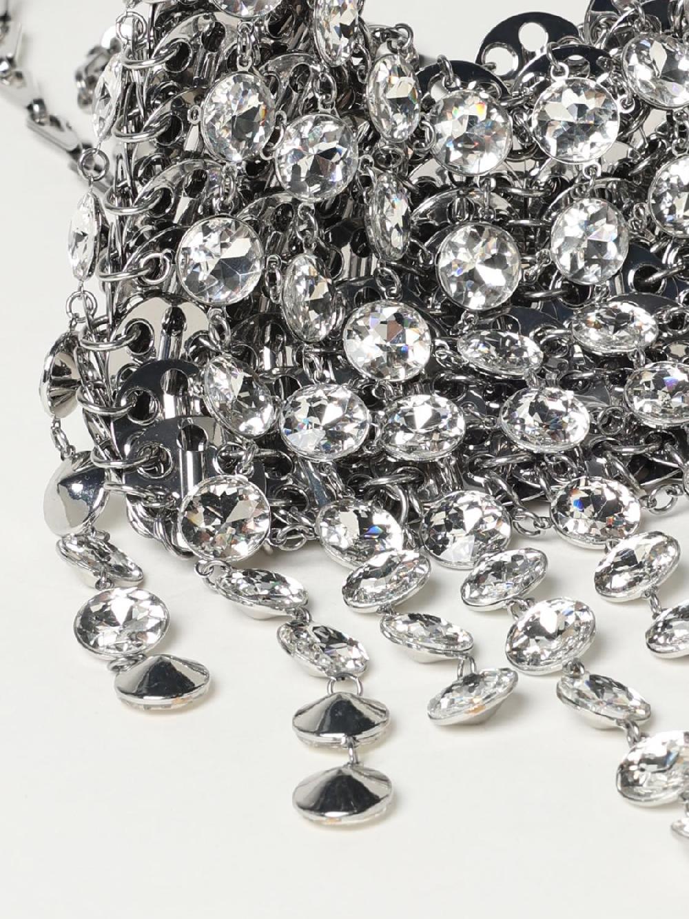 Giglio Borsa Nano 1969 Rabanne In Maglia Metallica Con Strass Pendenti