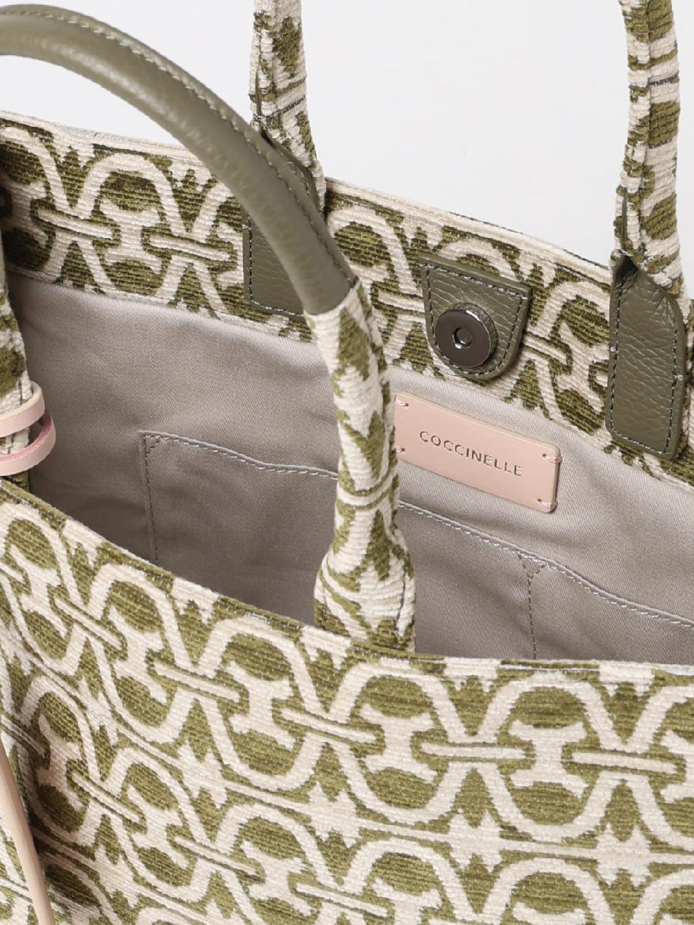 Giglio Borsa Never Without Bag Coccinelle In Velluto Con Logo Jacquard