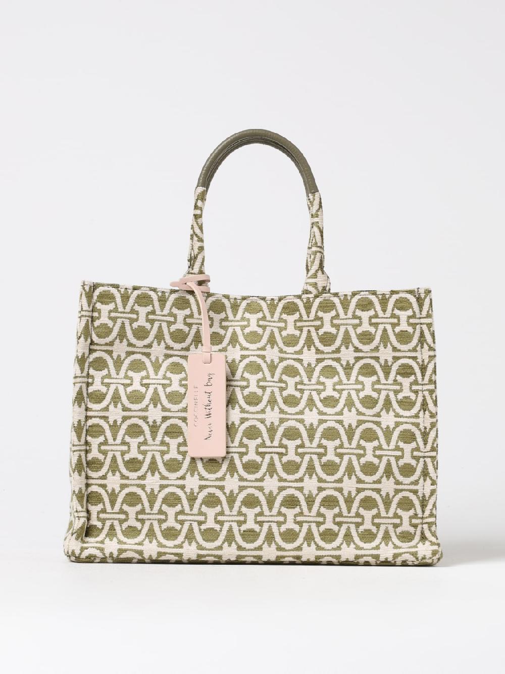 Giglio Borsa Never Without Bag Coccinelle in velluto con logo jacquard