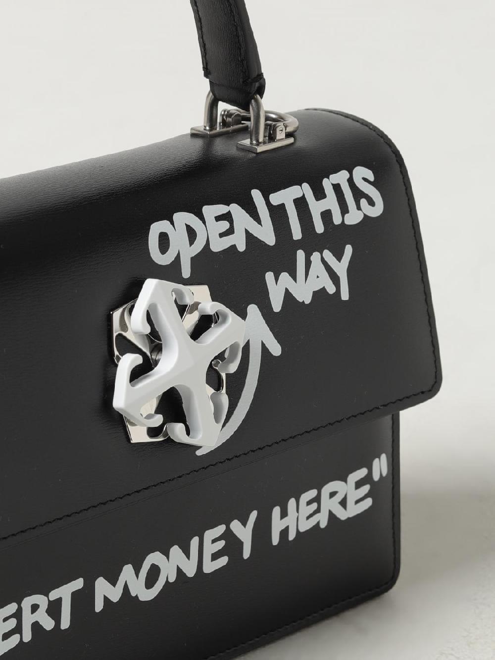 Giglio Borsa Off-White In Pelle Con Stampa Graffiti