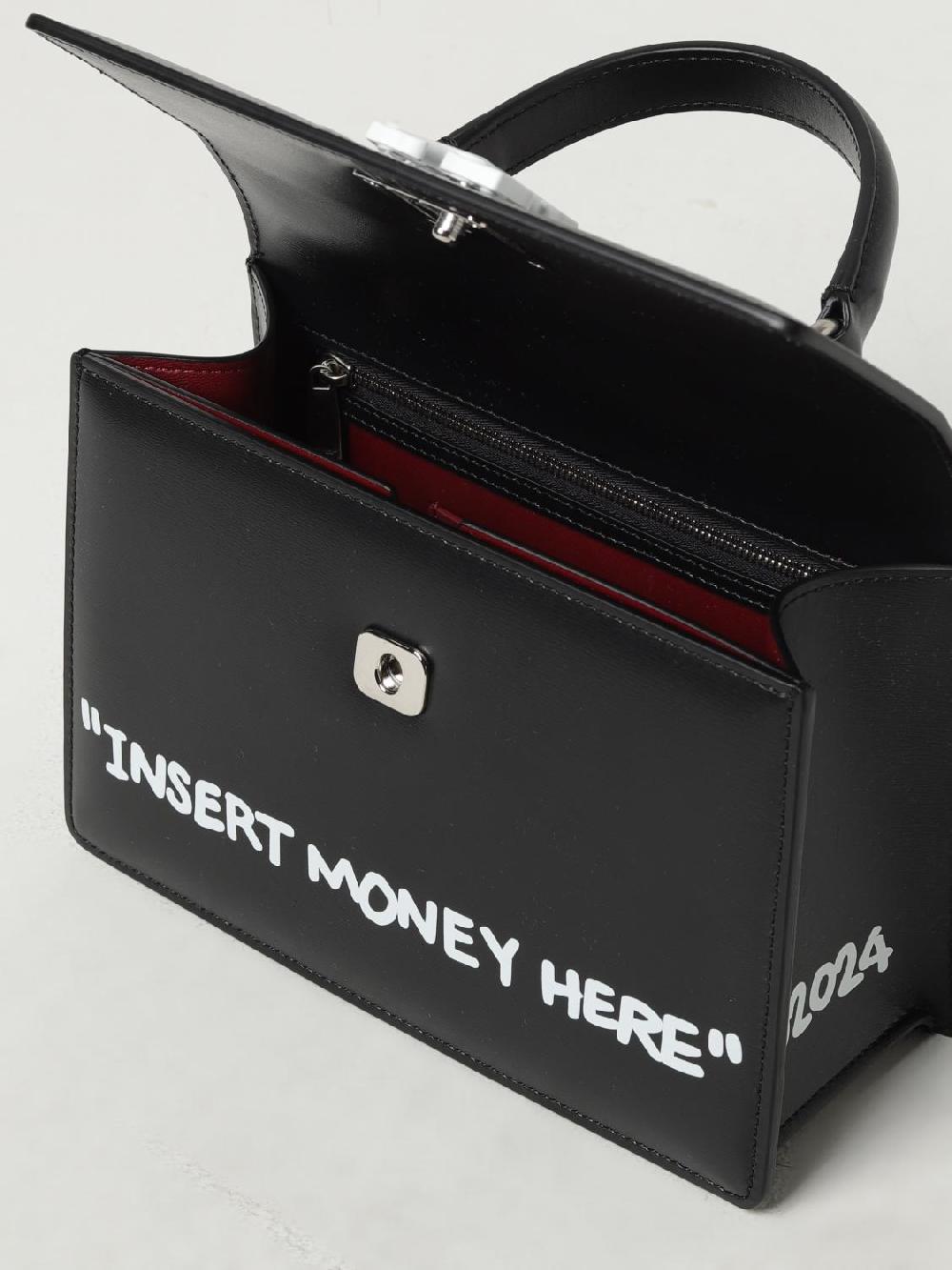Giglio Borsa Off-White In Pelle Con Stampa Graffiti
