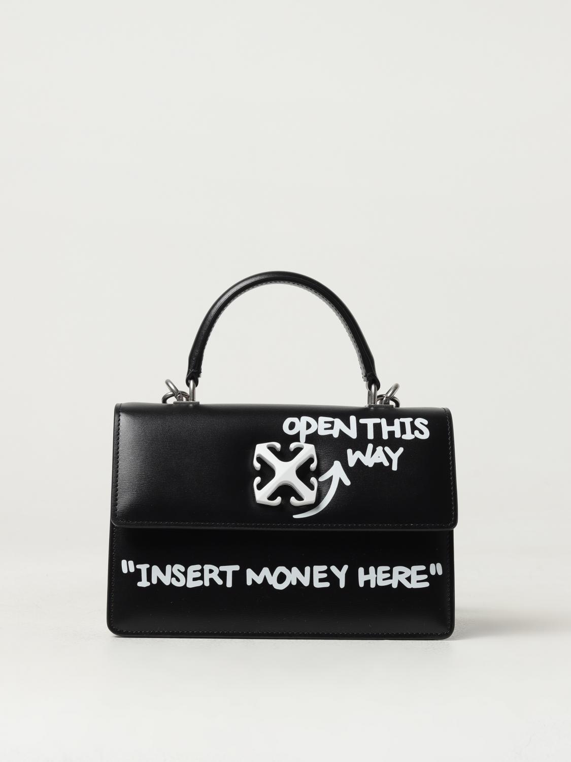 Giglio Borsa Off-White in pelle con stampa graffiti