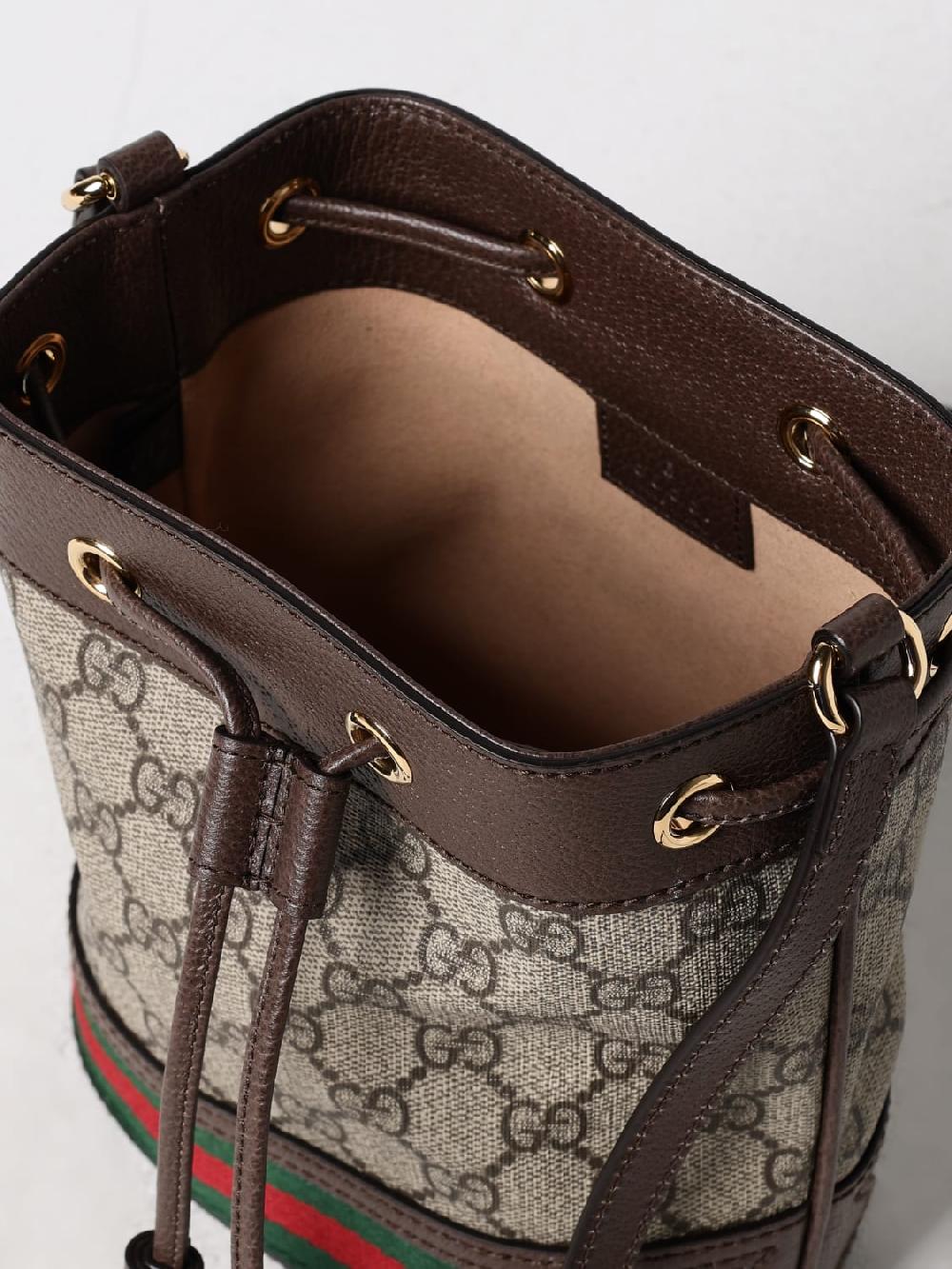 Giglio Borsa Ophidia Gucci In Tessuto GG Supreme E Pelle A Grana