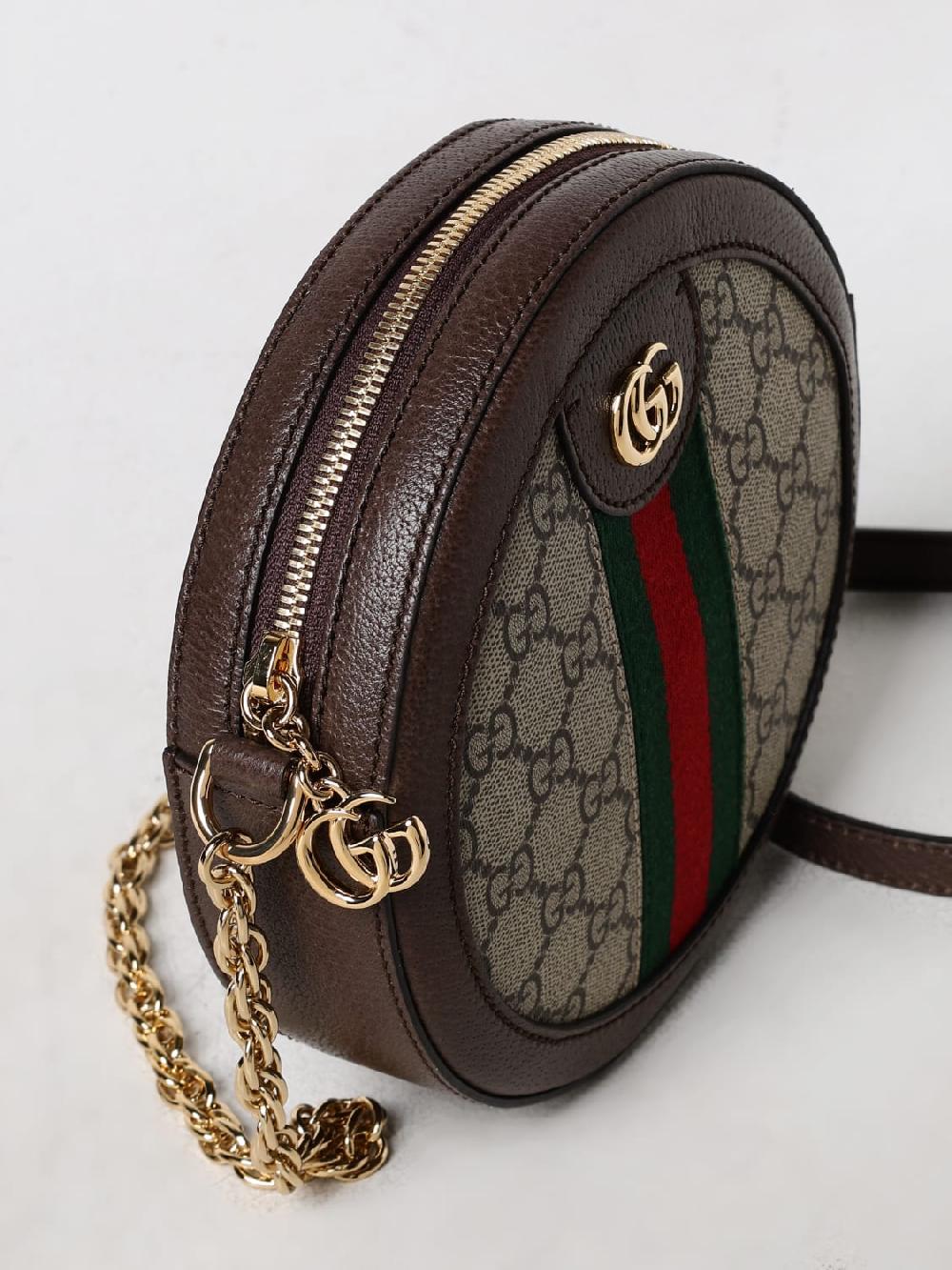 Giglio Borsa Ophidia Gucci In Tessuto GG Supreme E Pelle A Grana