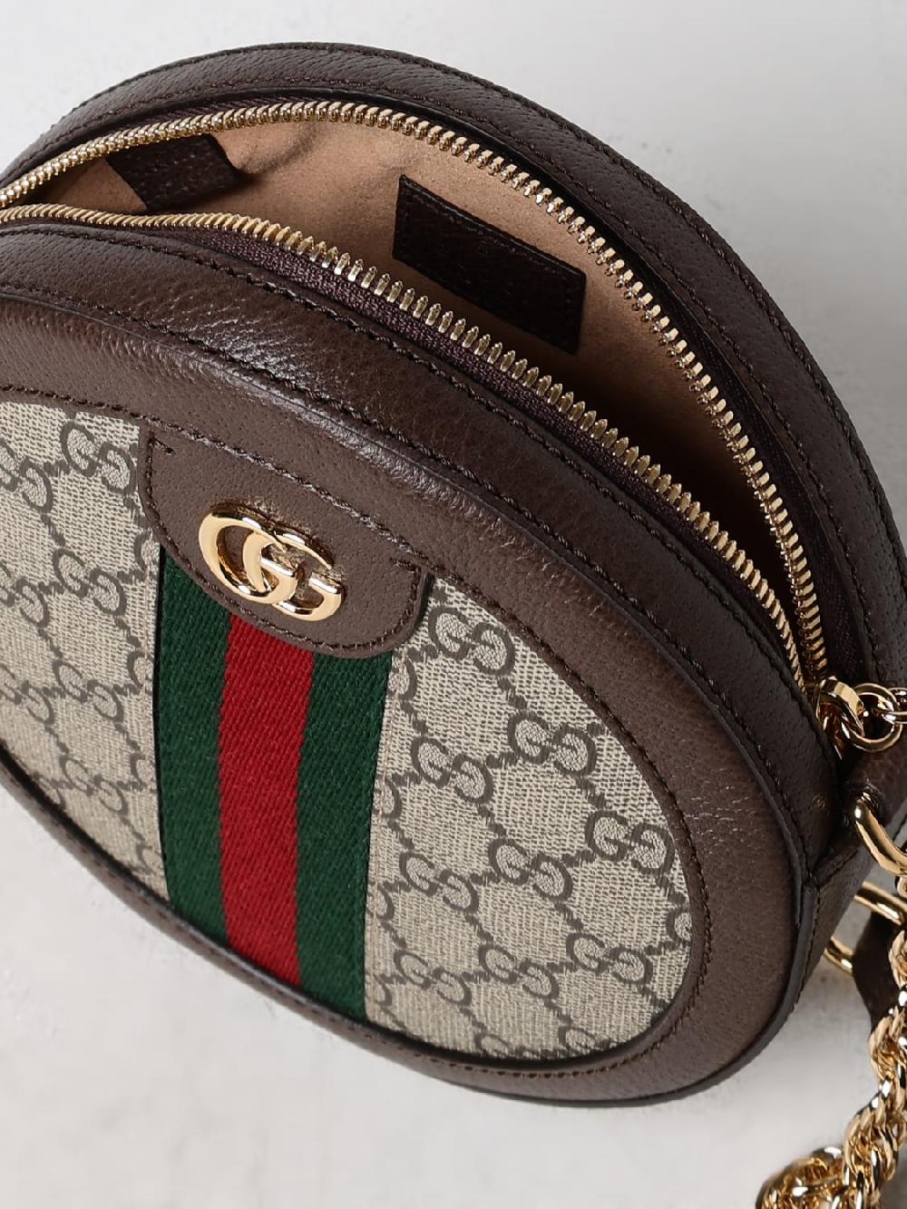 Giglio Borsa Ophidia Gucci In Tessuto GG Supreme E Pelle A Grana