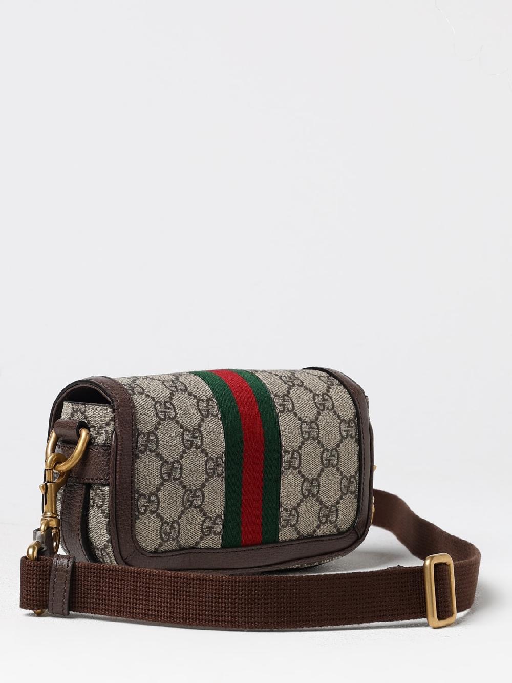 Giglio Borsa Ophidia Gucci In Tessuto GG Supreme E Pelle A Grana