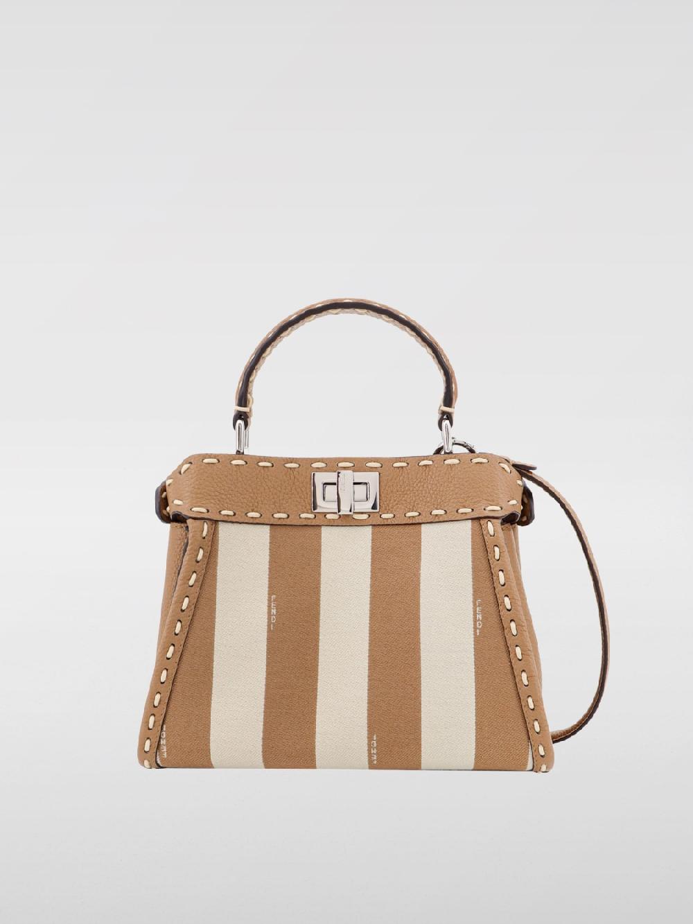 Giglio Borsa Peekaboo Mini Fendi In Pelle A Grana E Canvas