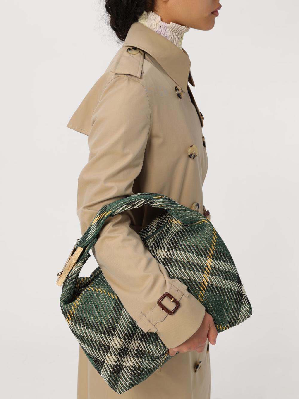 Giglio Borsa Peg Burberry In Nylon Con Check Jacquard