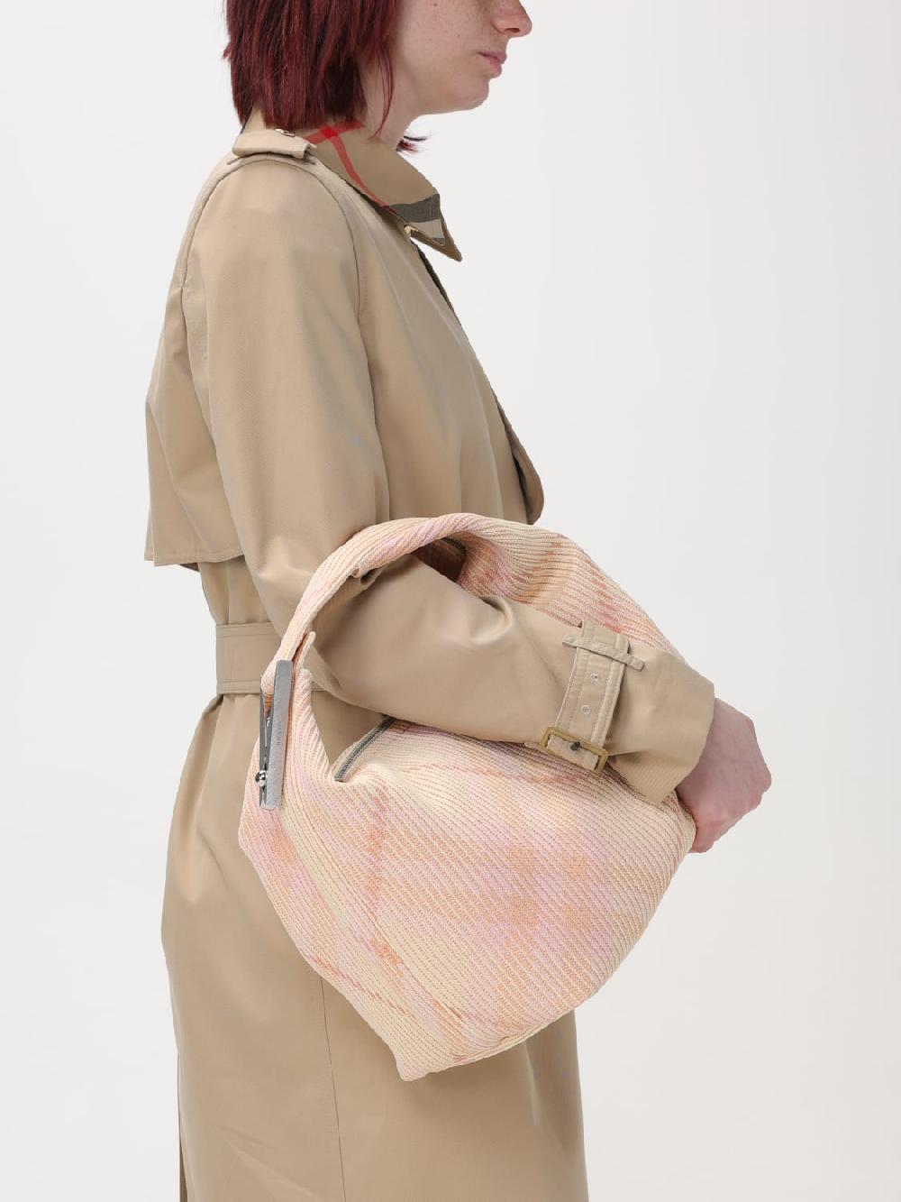 Giglio Borsa Peg Burberry In Nylon Con Check Jacquard
