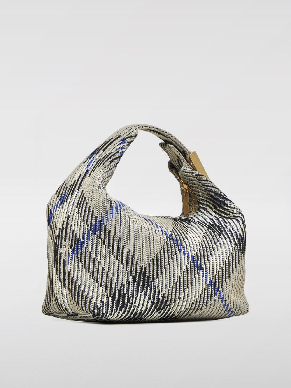 Giglio Borsa Peg Burberry In Tessuto Ricamato Con Motivo Check